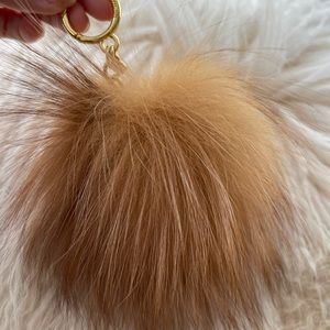 Michael Kors Large Fur Pom Pom Keychain - Brown